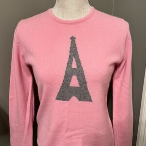 Pink Sweater with Eiffel Tower Design